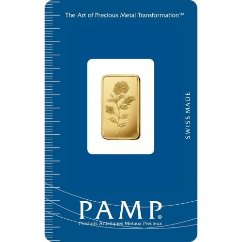 سبيكة ذهب وردة بامب عيار 24 بوزن 2.5 غرام