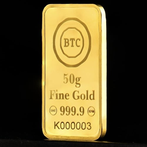 سبيكة ذهب بي تي سي عيار 24 بوزن 50 غرام