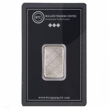 سبيكة فضة بي تي سي بنقاء 999 بوزن 10 غرام