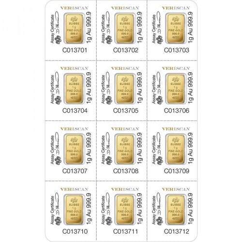 لوحة سبائك ذهب فورتونا بامب عيار 24 بوزن 1 غرام عد...