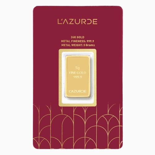 سبيكة ذهب لازوردي عيار 24 بوزن 5 غرام