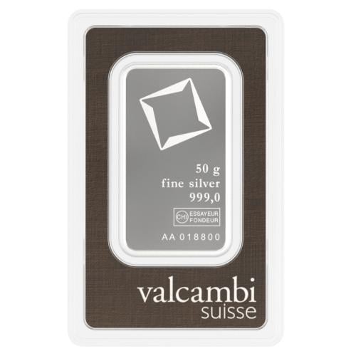 سبيكة فضة فالكامبي بنقاء 999 بوزن 50 غرام