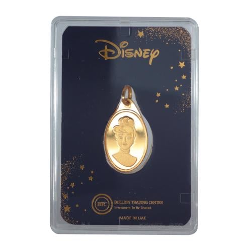 سبيكة بتعليقة سندريلا ديزني بي تي سي ذهب عيار 24 ب...