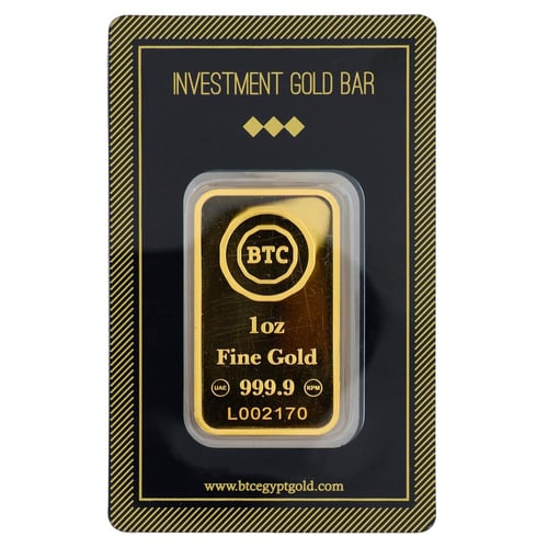 سبيكة ذهب بي تي سي عيار 24 بوزن 31.1 غرام