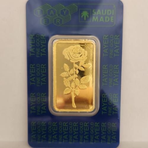 سبيكة ذهب عيار 24 وردة بن طاير بوزن 20 غرام