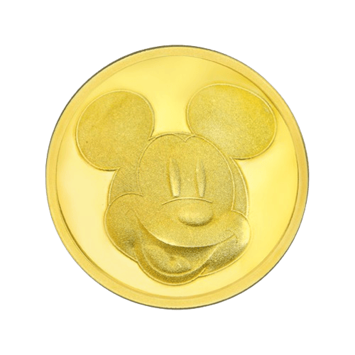جنيه ذهب ميكي ماوس عيار 24 بي تي سي بوزن 8 غرام