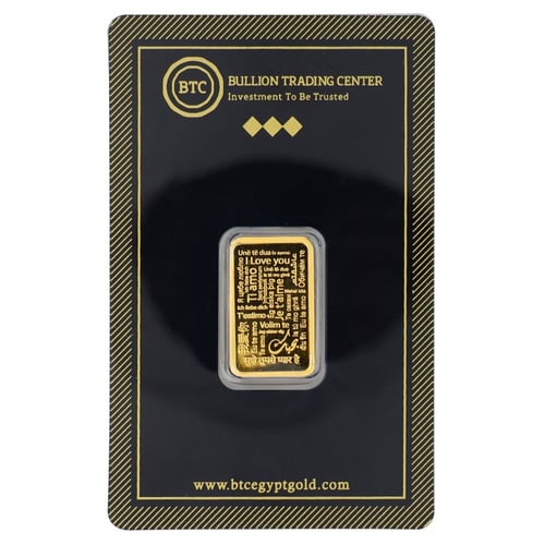 سبيكة ذهب بي تي سي عيار 24 بوزن 5 غرام