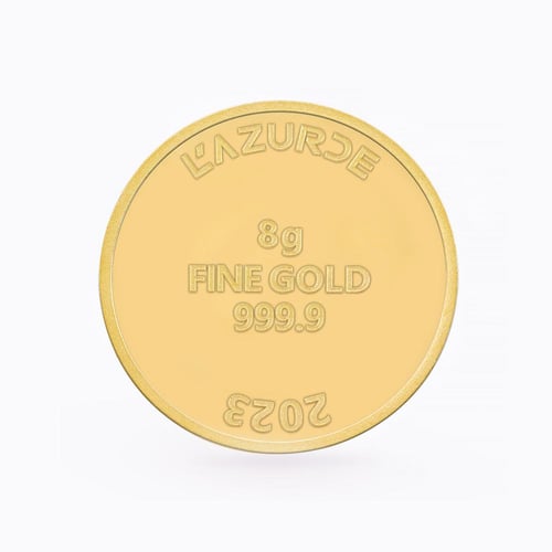 جنيه ذهب لازوردي تصميم الحصان عيار 24 بوزن 8 غرام