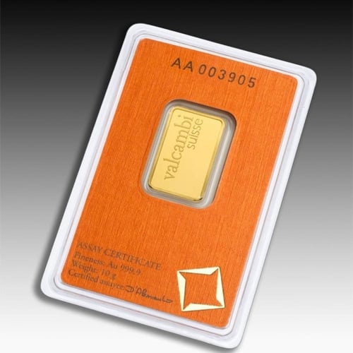 سبيكة ذهب فالكامبي عيار 24 بوزن 10 غرام