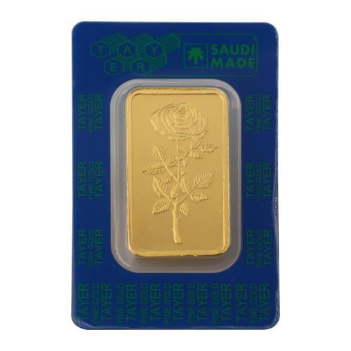 سبيكة ذهب عيار 24 وردة بن طاير بوزن 100 غرام