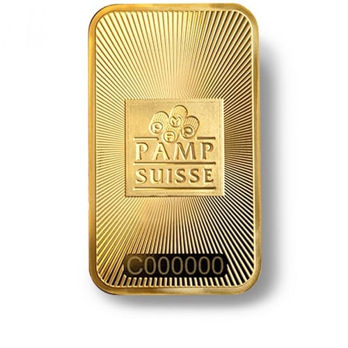 سبيكة ذهب بامب الشكل الجديد عيار 24 بوزن 31.1 غرام