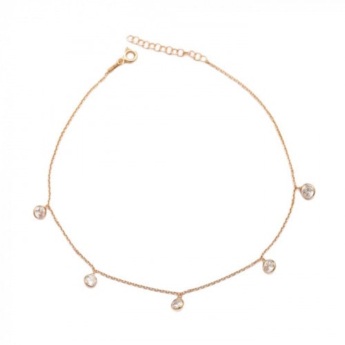 خلخال يحمل حبات الزركون الأصلية متدلية و ذو بريق ل...