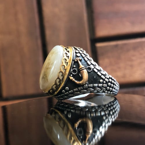 خاتم الفضة بحجر العقيق موديل الجنبية الجنوبية عيار...