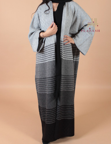 صوف شتوي امواج رصاصي