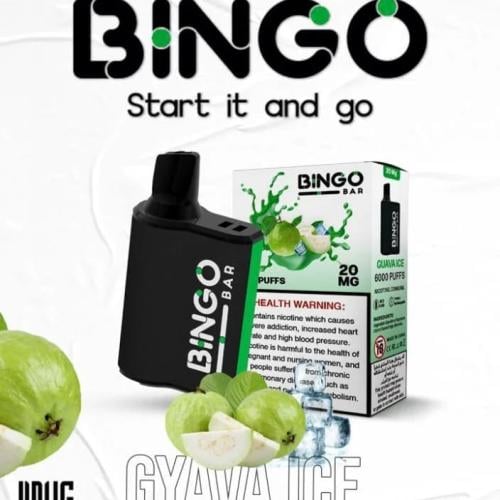 سحبة بينقو بار 6000 موشة نكهة جوافة ايس BINGO BAR...