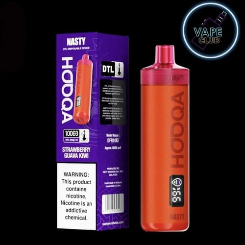 شيشة ناستي 10000 سحبة فراولة جوافة كيوي NASTY HOOQ...