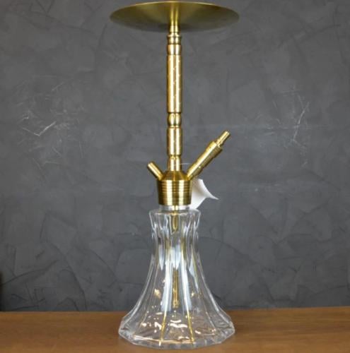 شيشة اوربي HAWAYA ستانلس ستيل ذهبي و قاعدة كريستال...