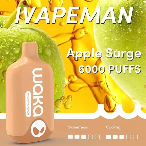 واكا سماش 6000 سحبة تفاح WAKA SMASH 6000 PUFFS APP...