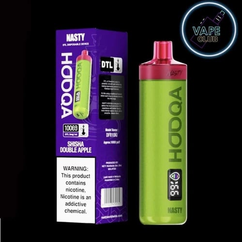 شيشة ناستي 10000 سحبة دبل ابل تفاحتين NASTY HOOQA...