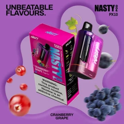 بودات ناستي 5000 سحبة توت وعنب Nasty PX10 PODS 500...