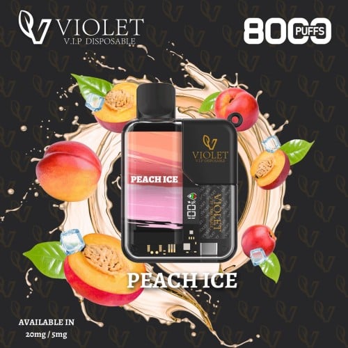 فيوليت 8000 سحبة خوخ ايس VIOLET 8000 PUFFS PEACH I...