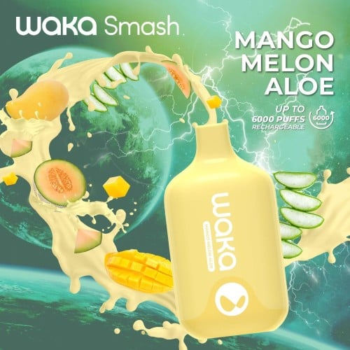 واكا سماش 6000 سحبة مكس المانجو والشمام WAKA SMASH...