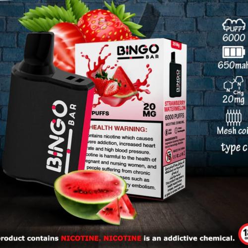 سحبة بينقو بار 6000 موشة نكهة فراولة بطيخ BINGO BA...
