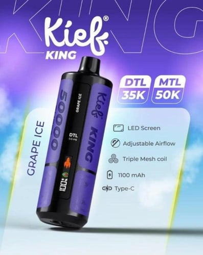 شيشة كيف كينق 50000 سحبة بلوبيري رازبيري KIEF KING...