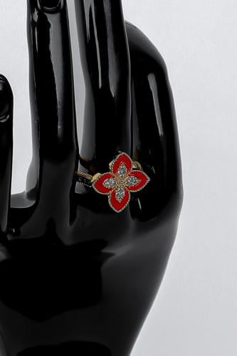 خاتم زركون ذهبي مرصع باحجار كريمة