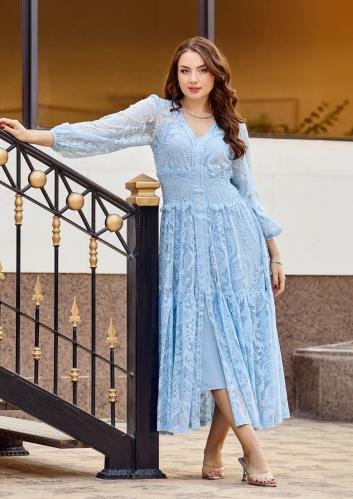 فستان ناعم دانتيل أنيق مزين بكريستال