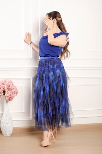 بلوزة كريب اوف شولدر على اككسوار في الكتف