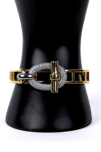 خاتم مع سواره زركون لون ذهبي مع فضي