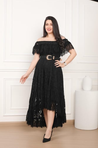 فستان سهرة طويل دانتيل اوف شولدر