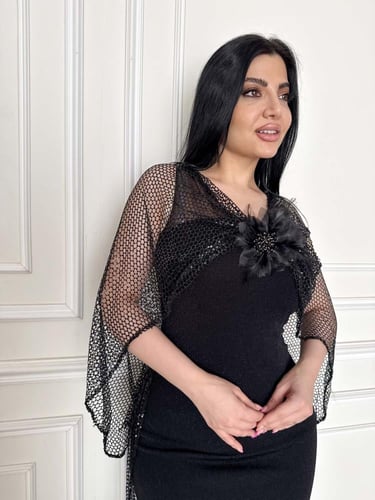 فستان سهرة سترتش لمعه