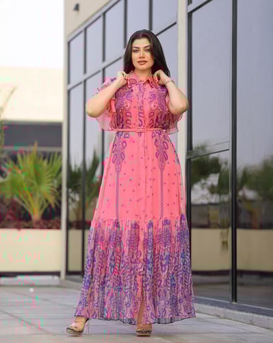 جلابية شيفون بيور مع بطانة داخلية بتصميم فاخر