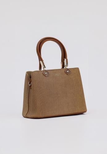 شنطة يد بمقبض جلد