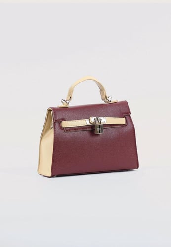 شنطة يد بقفل مصنوعة من الجلد الفاخر