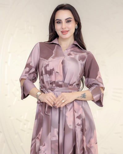 فستان ناعم أنيق بطبعات راقية