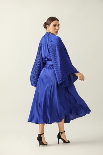 جلابية ميدي ستان حرير اكمام بلاسية