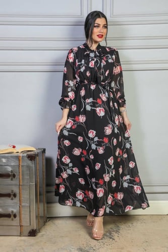 فستان ناعم مشجر ورود