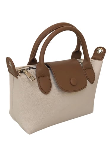 شنطة نسائي جلد فاخر لون كاكي حجم صغير