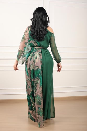 فستان سهره قماش شيفون تشجيرة ترند