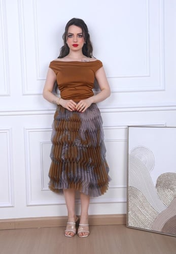 بلوزه كت قماش كريب استرتش مزموم