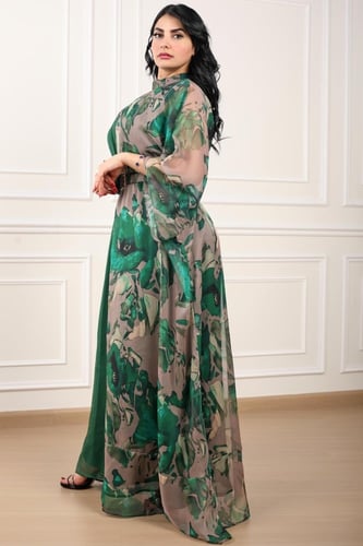 فستان سهره قماش شيفون تشجيرة ترند