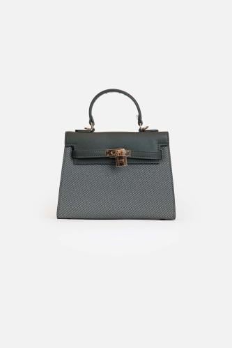 شنطة يد نسائيه ماركه باجكو بتصميم راقٍ بلون رصاصي