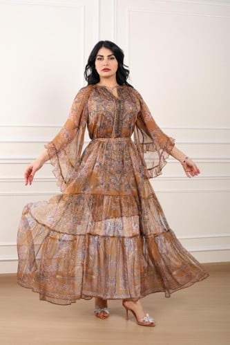 فستان غجري لون عسلي