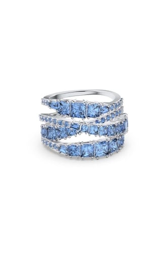 خاتم زركون أزرق بتصميم رائع وفخم يأتي مع علبة فاخر...