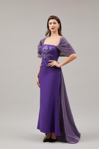 فستان سهره طويل موف