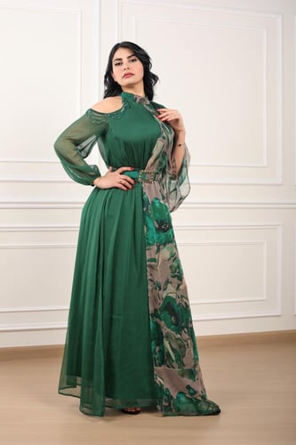 فستان سهره قماش شيفون تشجيرة ترند