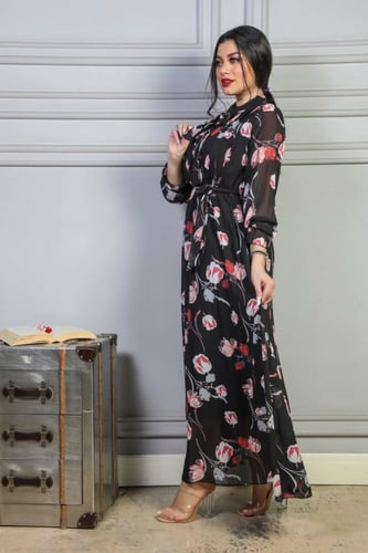 فستان ناعم مشجر ورود